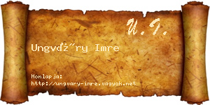 Ungváry Imre névjegykártya